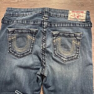 True Religion Super Skinny Jeans Women 28 Blue Cotton Big T Y2K Streetwear 28x29